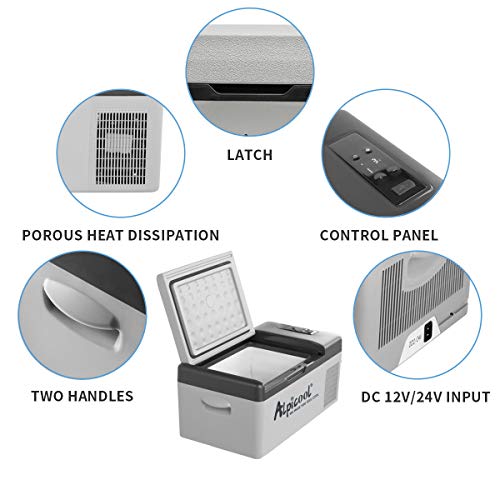 Alpicool C15 Portable Car Freezer,12 Volt Refrigerator, 16 Quart (15 Liter) Fast Cooling 12V Car Fridge -4℉~68℉, Car Cooler, 12/24V DC and 100-240V AC for Outdoor, Camping, RV, Truck, Boat