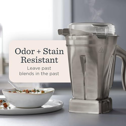Vitamix 48-Ounce Stainless-Steel Blender Container with SELF-DETECT, Dishwasher-Safe, BPA-Free Clear Lid, Laser-Cut Stainless-Steel Blades, Compatible with All Full-Size Vitamix Blenders