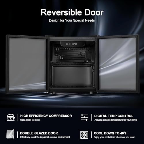 Antarctic Star Wine Cooler Beverage Refrigerator Mini Fridge 1.3 cu.ft