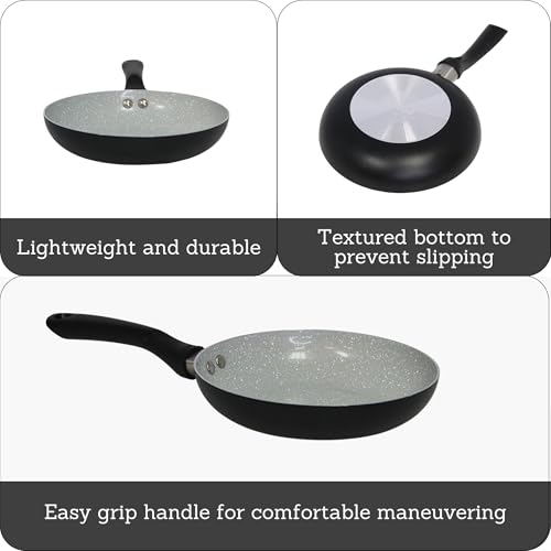 IMUSA 8" Premier Ceramic Nonstick Fry Pan with Cool Touch Handle, Matte Black