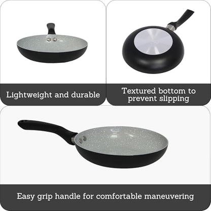 IMUSA 8" Premier Ceramic Nonstick Fry Pan with Cool Touch Handle, Matte Black