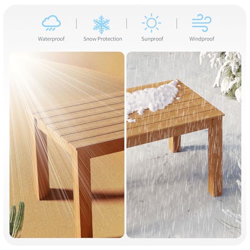 ZHUSI Patio Table and Chairs Set, Outdoor Table and Chairs,HIPS Outdoor Dining Set with Umbrella Hole for Backyard, Poolside