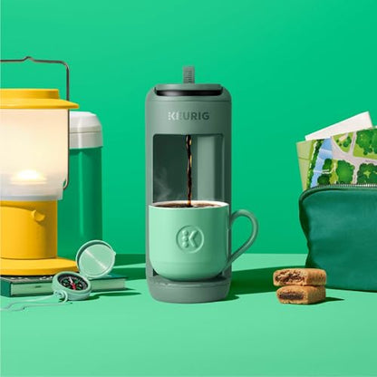 Keurig K-Mini Mate Single Serve K-Cup Pod Coffee Maker, Brews Up to 12 oz Cup, Compact Portable Coffee Machine for Small Spaces, Great for Dorms & Offices, Glamping Green