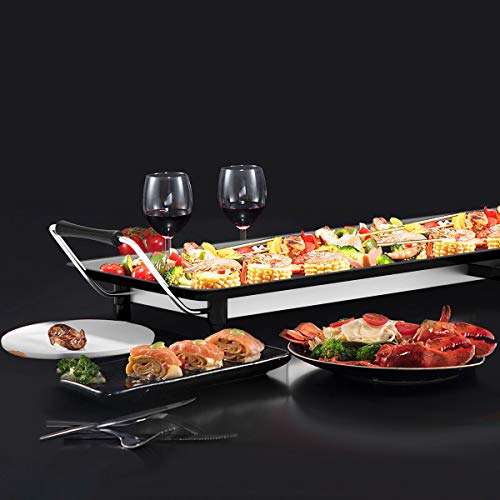 DORTALA 35'' Electric Griddle Teppanyaki Grill, Nonstick Extra Large Cooking Plate for Pancake Barbecue, Indoor Outdoor Table Top Grill with Adjustable Temperature & Drip Tray, 2000W