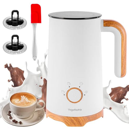 Milk Frother, Electric Milk Frother and Steamer 400W, Automatic Warm and Cold Foam Maker and Milk Warmer 4 in 1 with 2 Whisk for Latte, Cappuccino, Macchiato, Hot Chocolate Coffee