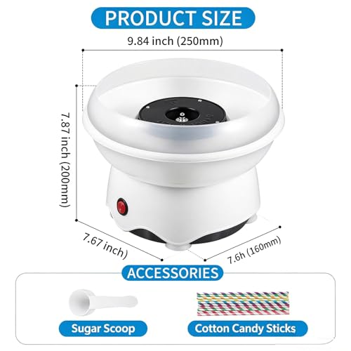 TransArcade Mini Cotton Candy Machine, Includes Sugar Scoop, Sticks Cotton Candy Maker for Birthday Party, Gifts, Home Uses