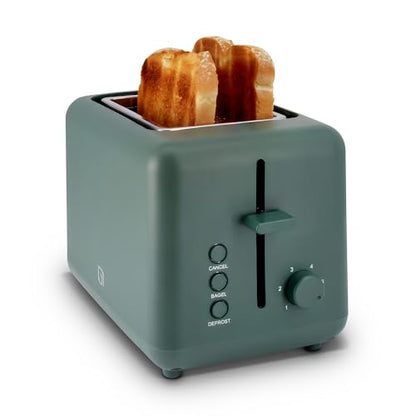 WILLOW Eco Series 2-Slice Toaster, Extra-Wide Slots for Bagels & Artisan Bread, 6 Shade Browning Settings, High-Lift Toast Boost, Removable Crumb Tray, Cancel/Defrost Buttons, Toaster 2 Slice