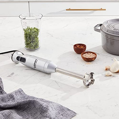 Cuisinart Smart Stick Two-Speed Corded Hand Blender, Powerful Immersion Blender with 300-Watt Motor Blends Shakes, Smoothies, Puree, Baby Food, Soups & Sauces, CSB-175SVP1, Silver