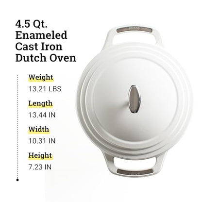 Lodge USA Enamel Dutch Oven 4.5 qt., White