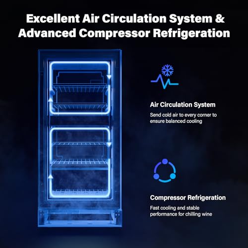 ROVSUN 15 Inch Dual Zone Wine Fridge, 26 Bottle Wine Cooler Refrigerator