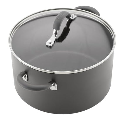 Circulon Radiance Hard-Anodized Nonstick Cookware Set, Kitchen Pots and Pans Set, 10-Piece, Gray