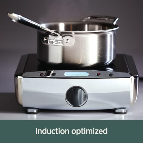 All-Clad D5® Stainless Steel Core 4 Quart Soup Pot With Lid - Made in the USA - The Upgrade for Supremely Even Heat- Oven Safe & Induction Compatible Cookware