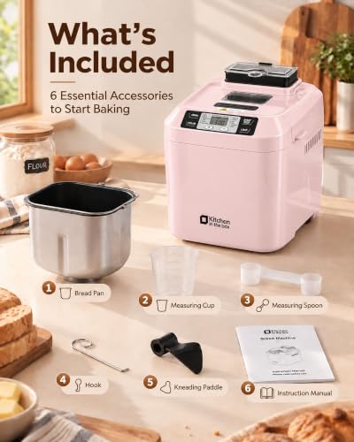 Kitchen in the Box Bread Maker, 2LB Bread Machine with Auto Nut Dispenser