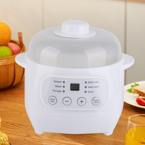 Natudeco 1l Electric Stew Pot Slow Cookers Mini Electric Stew Cooker
