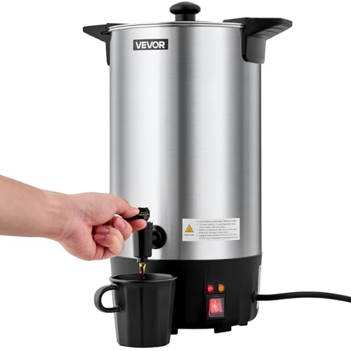 VEVOR Commercial Coffee Urn 60 Cups, 9.5 qt Hot Beverage Dispenser