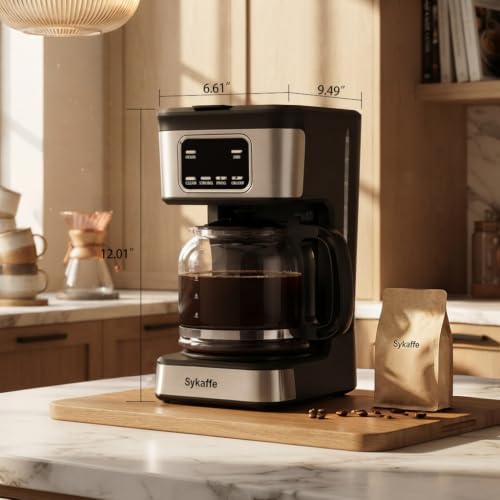 Sykaffe 12 Cup Programmable Coffee Maker,Drip Coffee Maker with 60oz Tank