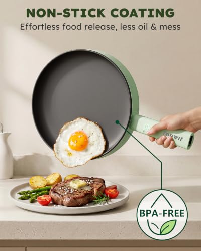Topwit 11 Inch Electric Frying Pan, Non-Stick Electric Skillet