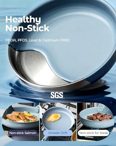 Stackbear Ceramic Cookware Set, Detachable Handle Pots and Pans Non Stick, 12-Piece Camping Cooking Set Nonstick with Storage Bag, Anti-Scratch Pads, PFOA Free, RV Camping Essentials