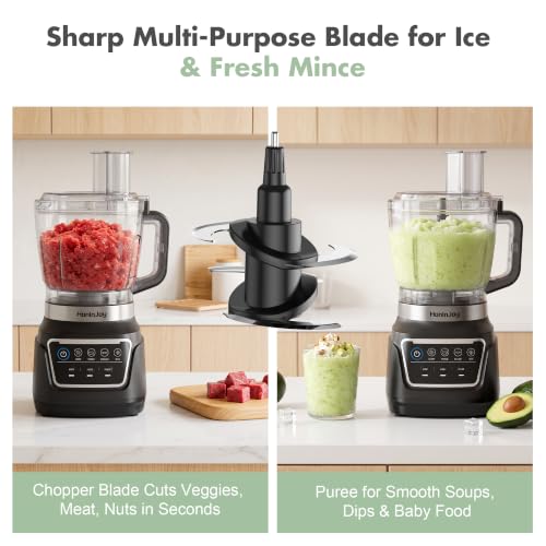 HoninJoy 14-in-1 Food Processor Blender Combo, All-in-One Kitchen Blender