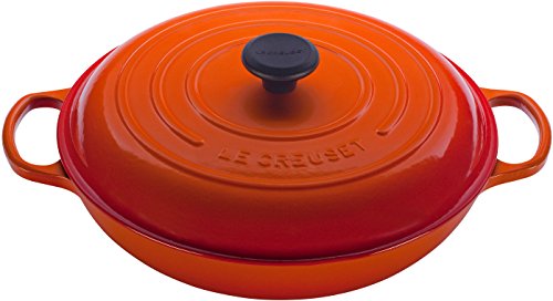 Le Creuset Enameled Cast Iron Signature Braiser, 3.5 qt., Flame