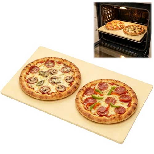 Tcatec Pizza Stone for Grill, 23.6''x15.7'' Extra Large Pizza Stone for Oven BBQ, Heavy Duty Rectangle Baking Stone for Bread