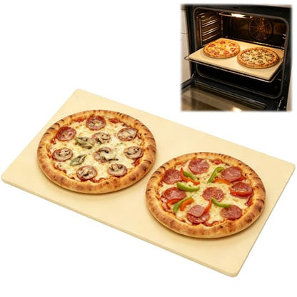 Tcatec Pizza Stone for Grill, 23.6''x15.7'' Extra Large Pizza Stone for Oven BBQ, Heavy Duty Rectangle Baking Stone for Bread