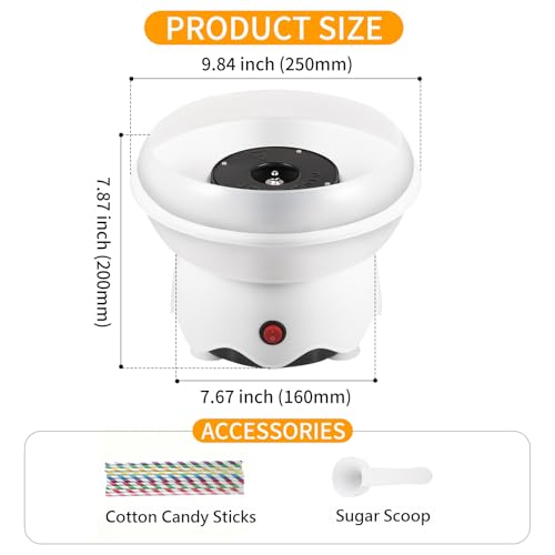 Cotton Candy Maker for Christmas Gifts, Birthday Party, Easy to Use & Clean