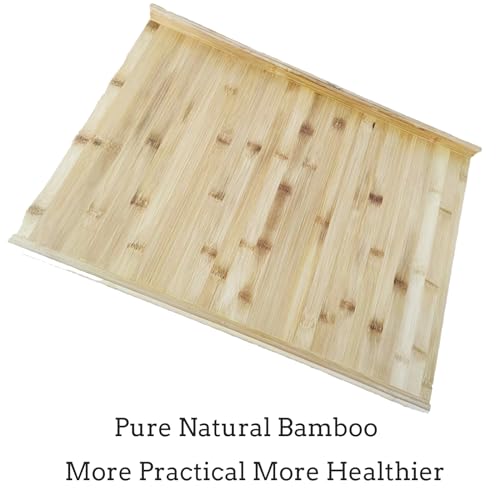 YYRZZ Reversible Bamboo Pastry Board, Large Bamboo Wooden Cutting Board with Counter Edge Reversible Pastry Board for Kitchen Chopping Board Butcher Block with Lip for Counter Table Top