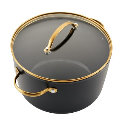 Farberware Forged Induction Ceramic Nonstick Cookware Set, 12-Piece, Black Pots & Pans