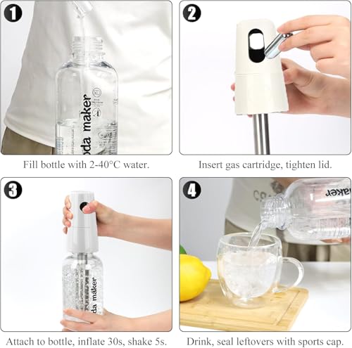 Soda Siphon 1L,Portable Sparkling Water Maker Carbonated Water Machine