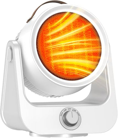 1500W PTC Ceramic Outdoor Electric Heater, 250Sq.ft 1S Heating, 4 Modes, 100° Vertical & Horizontal 3D Swing Patio Heaters for Outdoor Use, Tip-over&Overheat Table Top Heaters for Indoor Use Garage