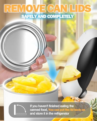 Electric Can Opener, One Touch Safety Automatic Can Opener - Easy Smooth Edge Hands Free, Battery Operated Openers Fits Most Cans, Ideal for Seniors People with Weak Hands & Arthritis