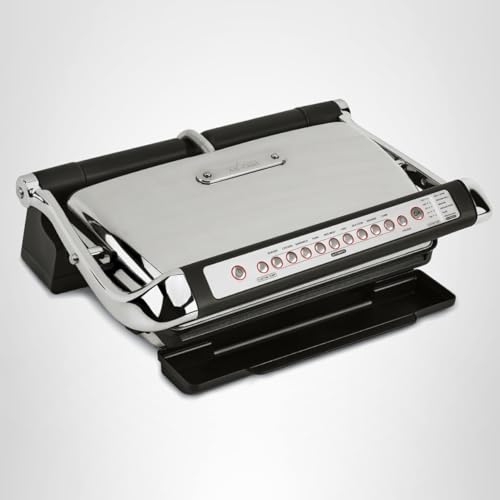 All-Clad Electric Indoor Grill, AutoSense Stainless Steel Panini Grill Press Sandwich Maker, Automatic 1800W Smokeless, Removable Plates, Dishwasher Safe
