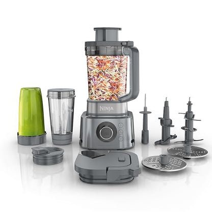 Ninja Blender & Food Processor Combo, Foodi Power Blender System for Smoothies, Bowls, Spreads & Shakes, 6 Functions, 72-oz Pitcher, To-Go Cups, Silver, SS401