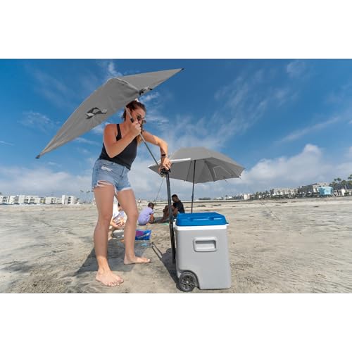 Sport-Brella Versa-Brella SPF 50+ Adjustable Umbrella with Universal Clamp, Regular, Gray