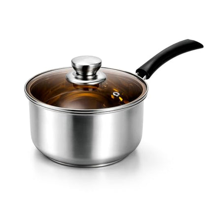 ZENFUN 2 Quart Saucepan, Stainless Steel Sauce Pan with Visible Glass Lid&Stay Cool Handle, Small Sauce Pot for Kitchen, Saucier Pan, Induction Pot for Cooking, Dishwasher Safe(PFOA PTFE PFAS Free)