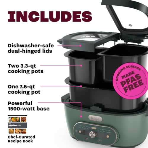 Ninja® MultiPot™ XL 12-in-1 Multicooker, Cyberspace, MZ1001BL1