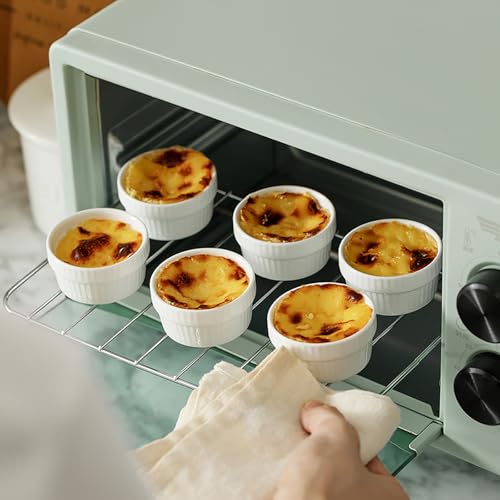 Feenmai Ramekins 2 oz Oven Safe - Ceramic Creme Brulee Ramekins Set of 6, Small Desserts Baking Bowls, Porcelain Souffle Dishes Pudding Custard Cups, White Dipping Bowls - RAMEKIN DISH