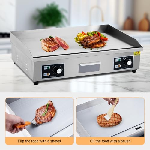 Garvee 29 In Commercial Electric Griddle, Flat Top Grill Countertop Griddle