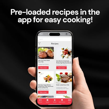 The Lab Made iVide 2.0 Sous Vide Cooker, 1200W WiFi Immersion Circulator, 0.1° Precision, Up to 30L Water Bath