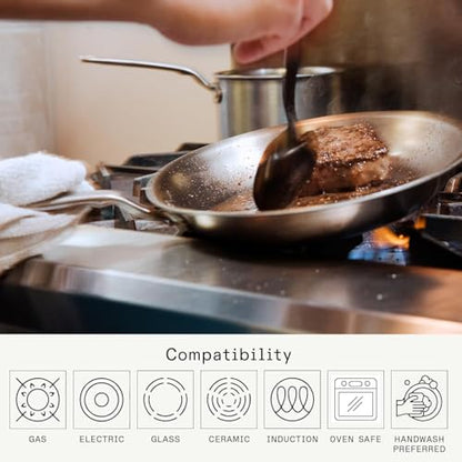Made In Cookware | 10-Inch Stainless Steel Frying Pan | 5 Ply Stainless Clad | Professional Cookware | Crafted in USA | Induction Compatible