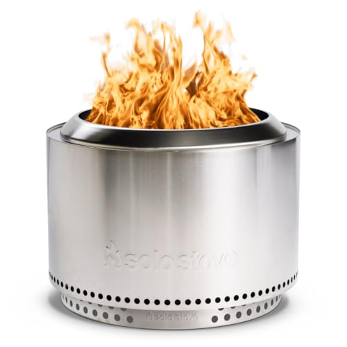 Solo Stove Yukon 27 Inch Smokeless Fire Pit with Removable Ash Pan - Wood Burning Portable Stainless Steel Outdoor Fireplace, Stainless Steel, Ideal for 6 or More People, 38 lbs