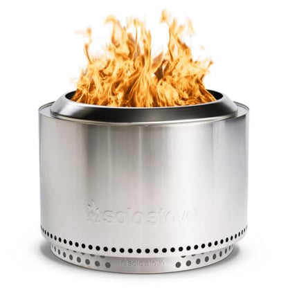 Solo Stove Yukon 27 Inch Smokeless Fire Pit with Removable Ash Pan - Wood Burning Portable Stainless Steel Outdoor Fireplace, Stainless Steel, Ideal for 6 or More People, 38 lbs