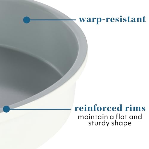 Sur La Table Kitchen Essentials Bake Sale 9 Inch PFOA, PFAS, PTFE Free Nonstick Round Cake Pan - Linen White