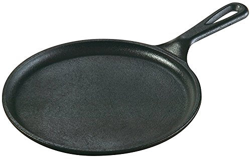 Lodge Cast Iron Griddle – 8 Inch Round Pre-Seasoned Griddle Pan for Pancakes, Tortillas, and More – Induction, Grill, Oven & Campfire Compatible – Made in USA, Non-Toxic, PFAS-Free