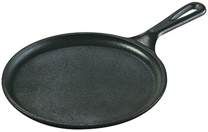 Lodge Cast Iron Griddle – 8 Inch Round Pre-Seasoned Griddle Pan for Pancakes, Tortillas, and More – Induction, Grill, Oven & Campfire Compatible – Made in USA, Non-Toxic, PFAS-Free