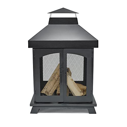 Endless Summer 45" Wood Burning Steel Outdoor Fireplace