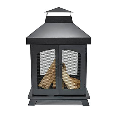 Endless Summer 45" Wood Burning Steel Outdoor Fireplace