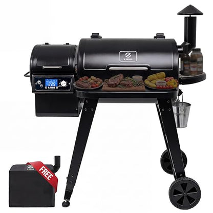 Z GRILLS 2026 Wood Pellet Grill & Smoker with PID V3.0 Controller, 459 Sq in Cook Area, Meat Probe, Foldable Shelf&Side Shelf, 8 in 1 BBQ Grill Outdoor Auto Temperature Control, Black, 450A