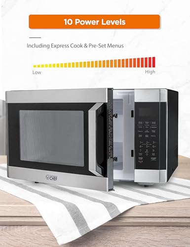 Commercial Chef 1.6 Cu. Ft. Countertop Microwave Oven, CHM16MS6, Stainless